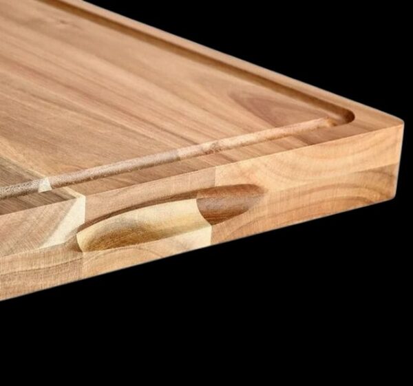 Acacia houten snijplank 41x31x4cm met groentekuil en sapgeul - Afbeelding 3