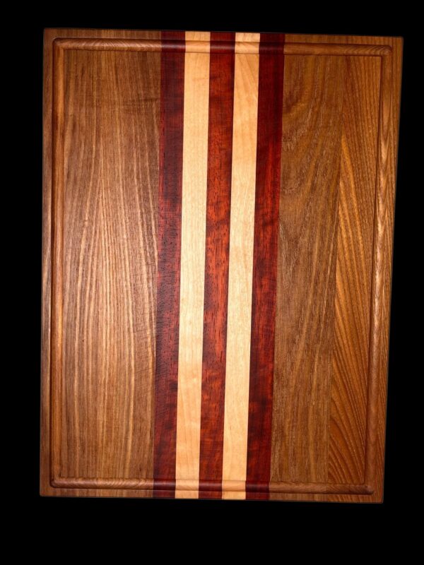 Houtensnijplank colour 40x30x2.5cm (Iepen, Padoek en Beukenhout) - Afbeelding 2