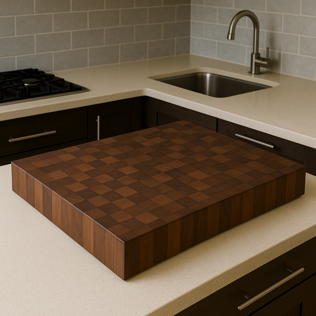 Notenhouten Hakblok / Snijplank kopshout – 70x50x5cm